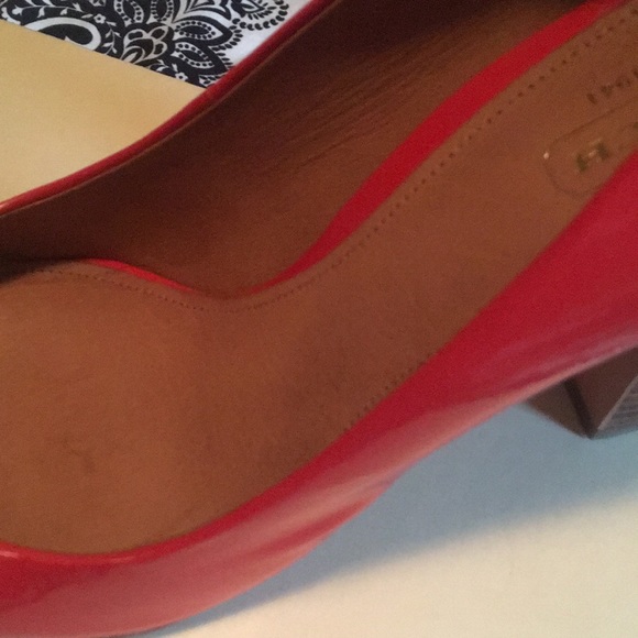 Coach SUE Carnelian Red Orange Patent heels Size 40 (U.S. size 9?) - Picture 5 of 6